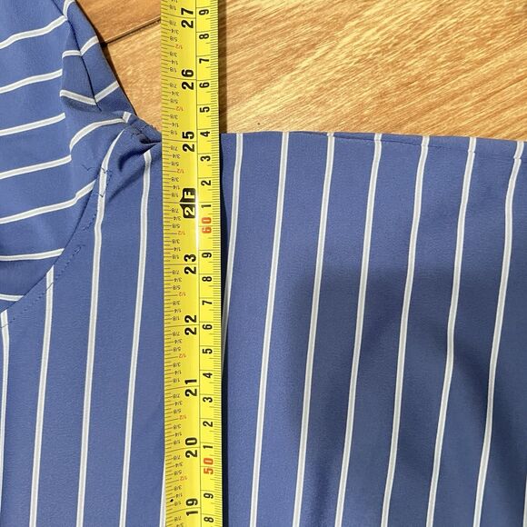 Fairway Green FG Tech Polo Shirt Men's XL Blue Striped USA Golf Quail Creek Top - Picture 6 of 8